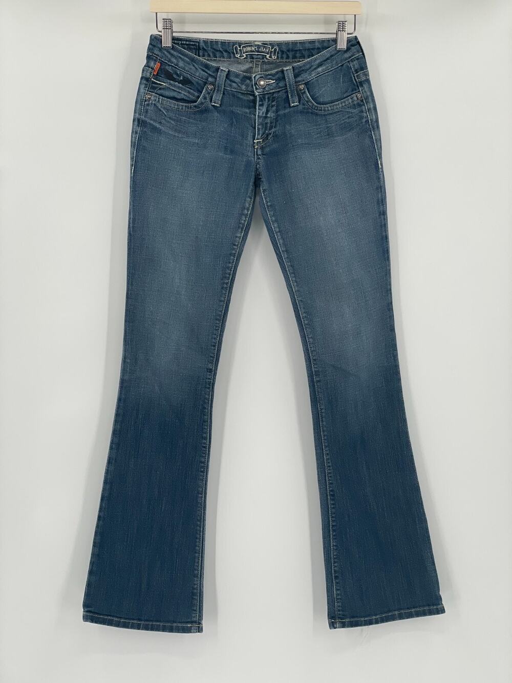 Robin's Jean Angel Wings Womens Blue Embroidered Bootcut Jeans Sz 27
